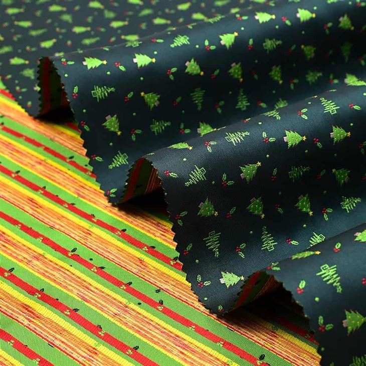 2024 Christmas Tree Cartoon Style Fabric