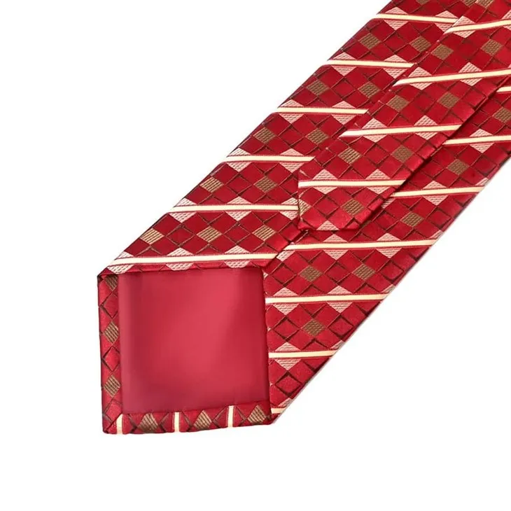 Red Striped Plaid Tie