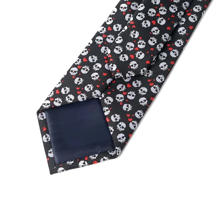 YiLi Day Of The Dead Skull Pattern Ties - Purple & Black
