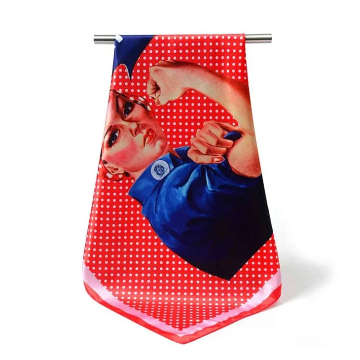 YiLi Rosie The Riveter Square Scarf: Women's Classic Style